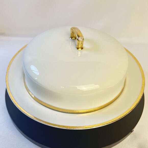 Antique Czech Porcelain Vintage Butter Dish Bohemia Devon 18K Early 20th Century - Picture 13 of 13